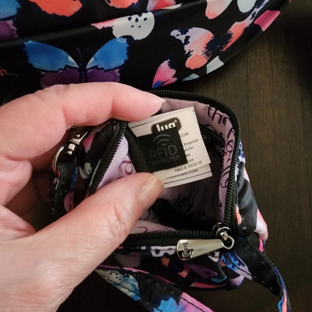 Lug Crossbody Bag with Colorful Butterfly Pattern - Picture 6 of 6